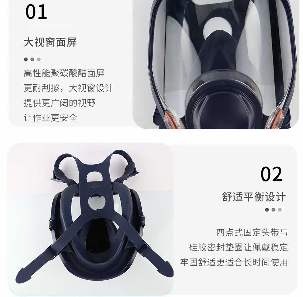 漢盾勞保用品 FB6800 雙濾盒液態(tài)硅膠防毒面具