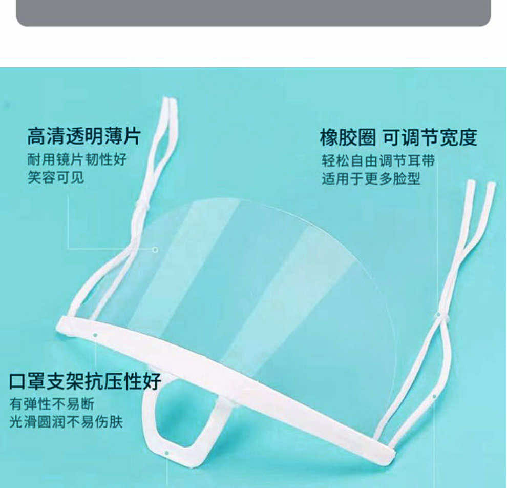 漢盾勞保用品 609 PET 微笑透明塑料防霧一次性口罩